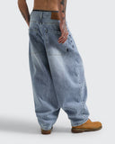 Jeans Azul Barrel Stone Fade