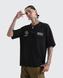 Camiseta oversize negra Descent para hombre – vista 3 – Dynamo Brand