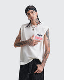 Camiseta tank oversize blanca Starline para hombre – vista 3 – Dynamo Brand