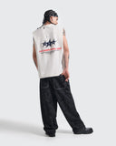Camiseta tank oversize blanca Starline para hombre – vista 8 – Dynamo Brand