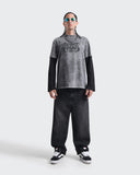 Camiseta Gris Oversize Doble Manga Raw