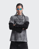 Camiseta Gris Oversize Doble Manga Raw