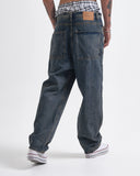 Jeans Baggy Azul Con Efecto Lavado