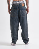 Jeans Baggy Azul Con Efecto Lavado