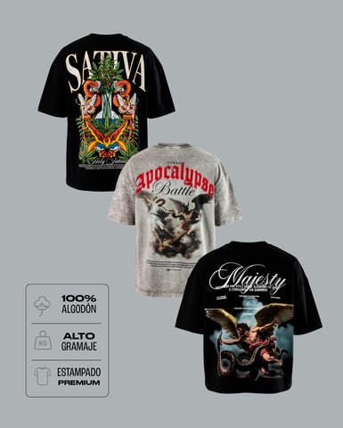 Pack 08 - Bestsellers - 3 Camisetas estampadas