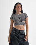 Crop Top Gris Acid Wash