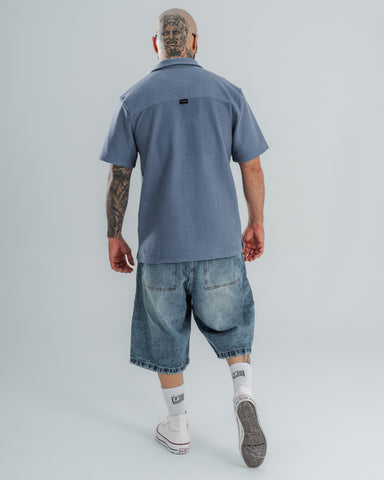 Camisa Regular Texturizada Blue Mist