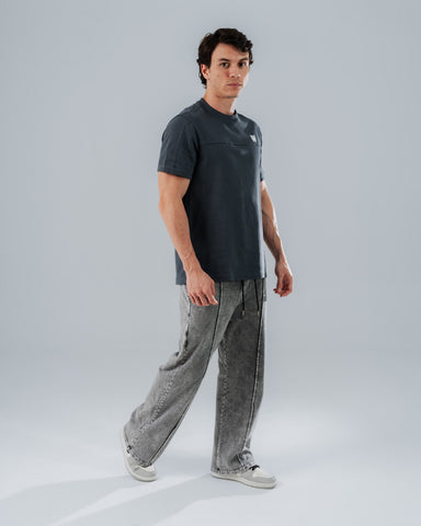 Camiseta Para Hombre Regular Gris Azul Dynamo