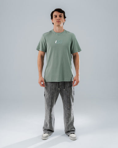 Camiseta Regular Para Hombre Verde Con Bordado D