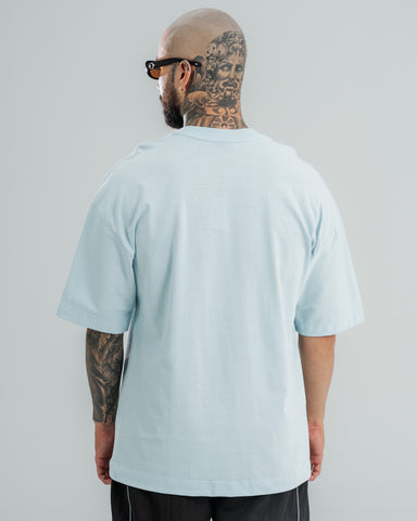 Camiseta Basica Oversize Azul Claro