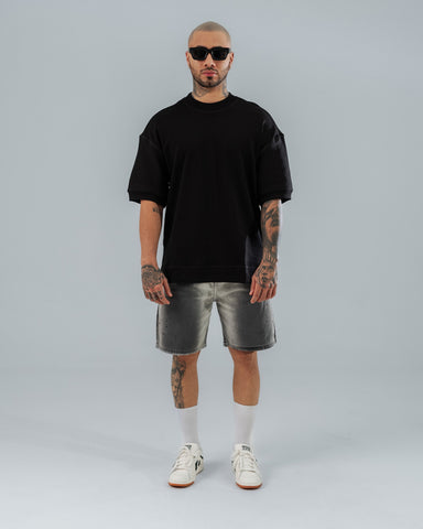 Camiseta Básica Oversize Negra - 300 Gramos