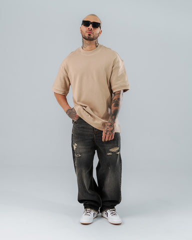 Camiseta Básica Oversize Taupé - 270 Gramos