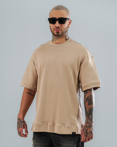 Camiseta Básica Oversize Taupé - 270 Gramos