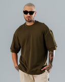 Camiseta Básica Oversize Verde Militar - 300 Gramos