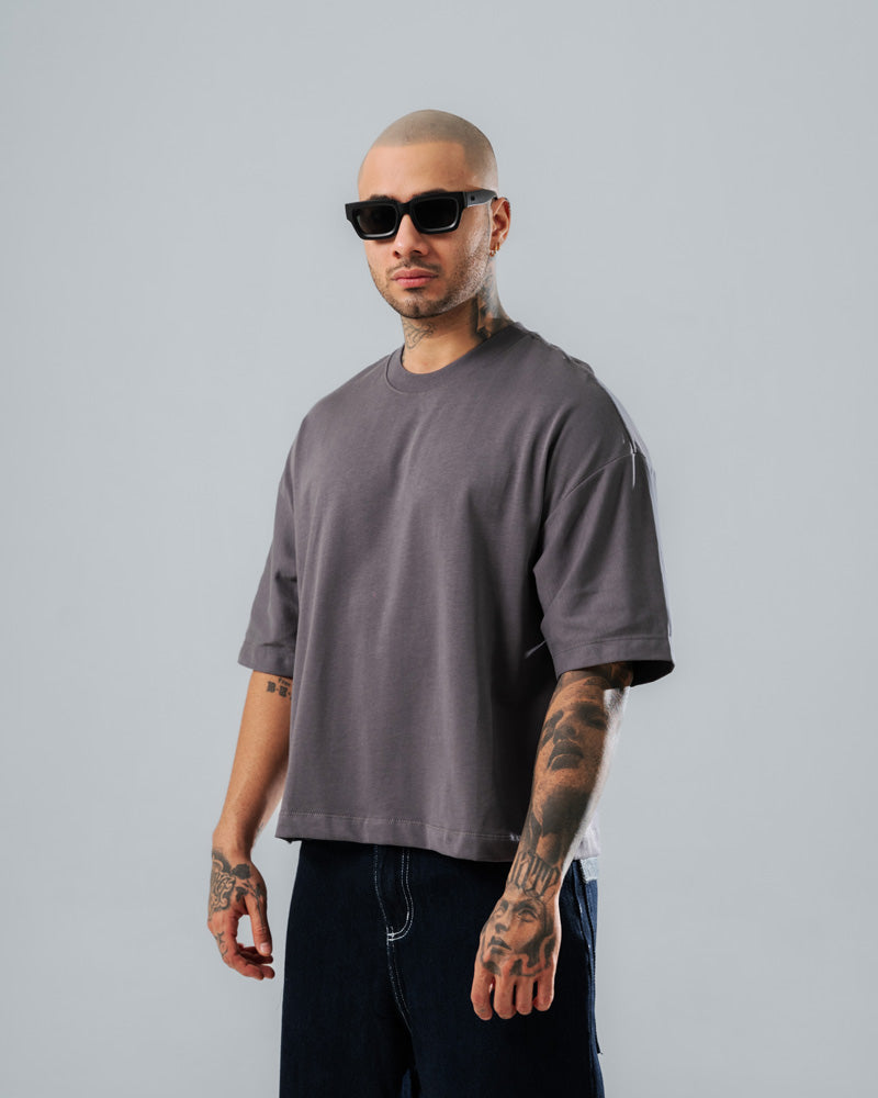 Camiseta Boxi Fit Básica Gris cemento