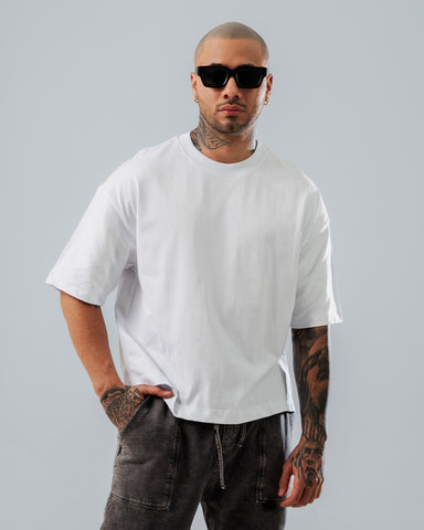 Camiseta Boxy Fit Básica Blanca