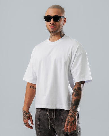 Camiseta Boxy Fit Básica Blanca