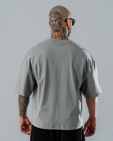 Camiseta Boxy Fit Básica Gris Claro