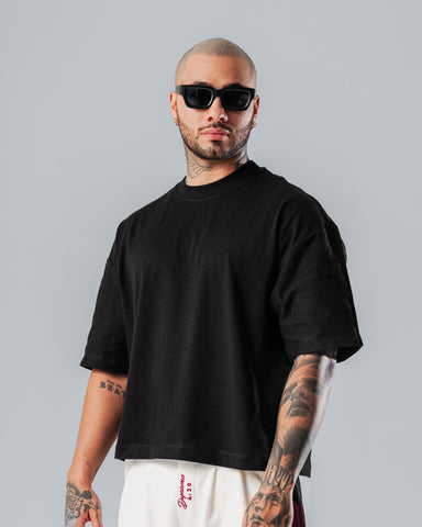 Camiseta Boxy Fit Básica Negro