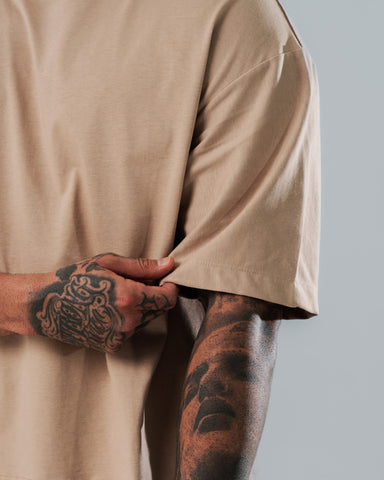 Camiseta Boxy Fit Básica Taupe