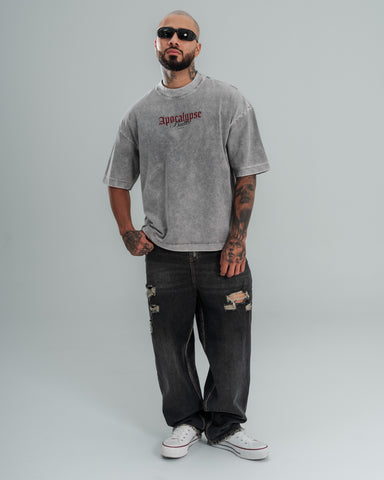 Camiseta Oversize Acid Wash Apocalypse