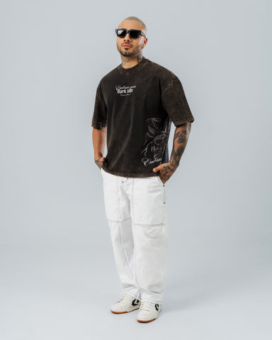 Camiseta Oversize Acid Wash Dark Side