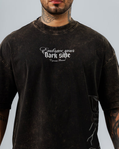Camiseta Oversize Acid Wash Dark Side