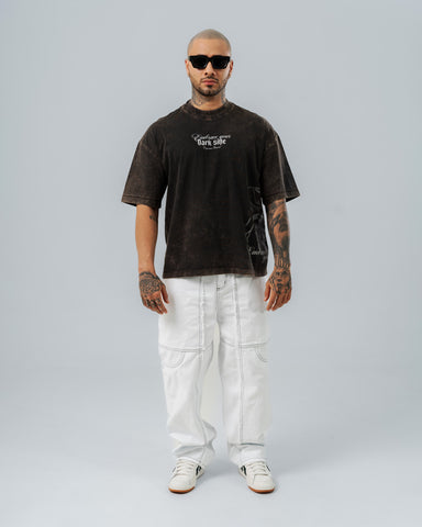 Camiseta Oversize Acid Wash Dark Side