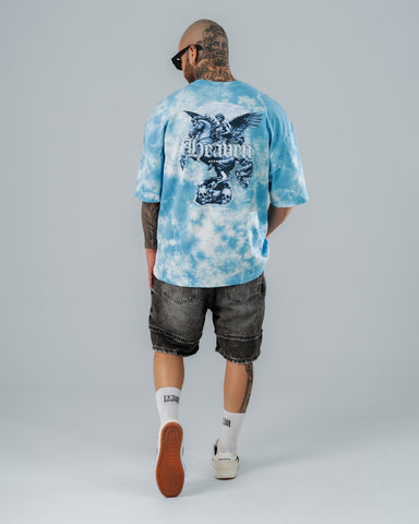 Camiseta Oversize Acid Wash Heaven Blue