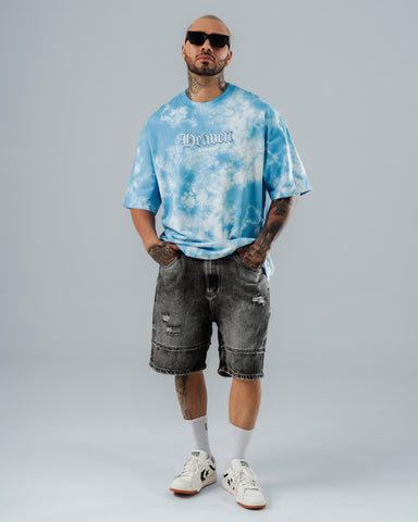 Camiseta Oversize Acid Wash Heaven Blue