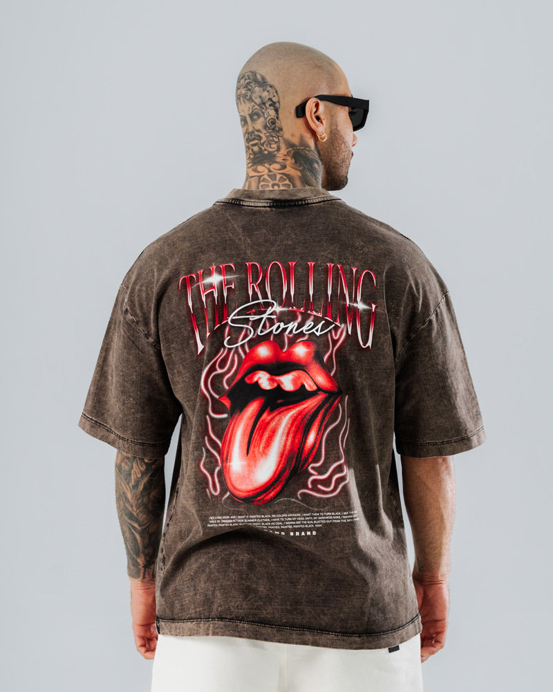 Camiseta Oversize Acid Wash The Rolling Stones
