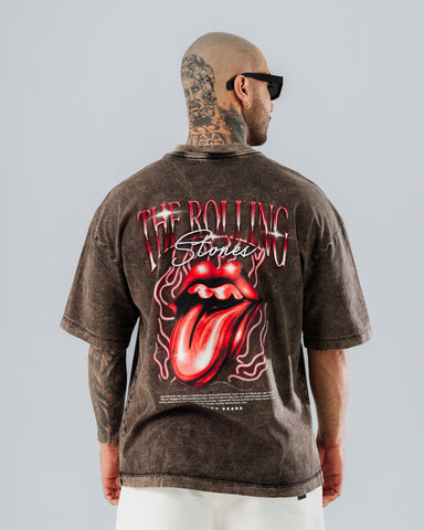 Camiseta Oversize Acid Wash The Rolling Stones