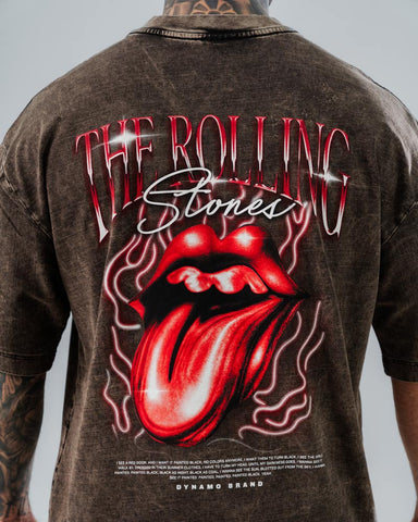 Camiseta Oversize Acid Wash The Rolling Stones