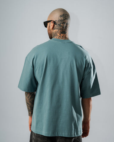 Camiseta Oversize Básica Azul Grisáceo