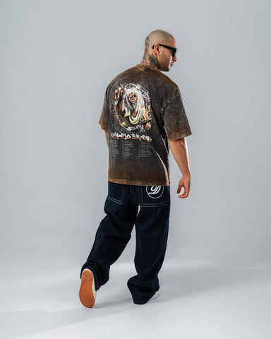 Camiseta Oversize Acid Wash Tour Vintage