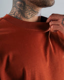 Camiseta Para Hombre Oversize Básica Café