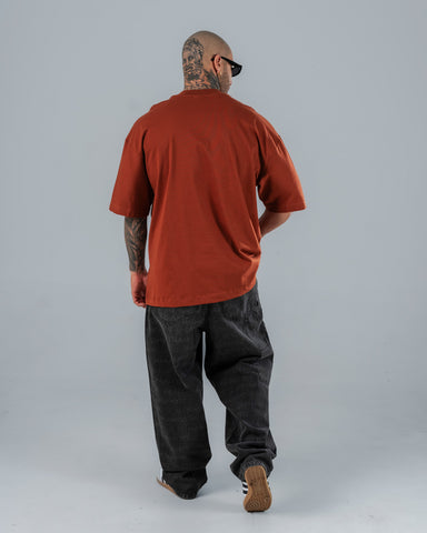 Camiseta Para Hombre Oversize Básica Café