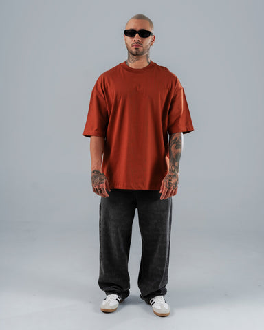 Camiseta Para Hombre Oversize Básica Café