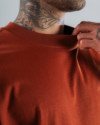 Camiseta Para Hombre Oversize Básica Café