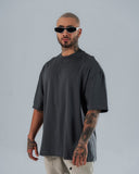Camiseta Para Hombre Oversize Básica Gris Ceniza