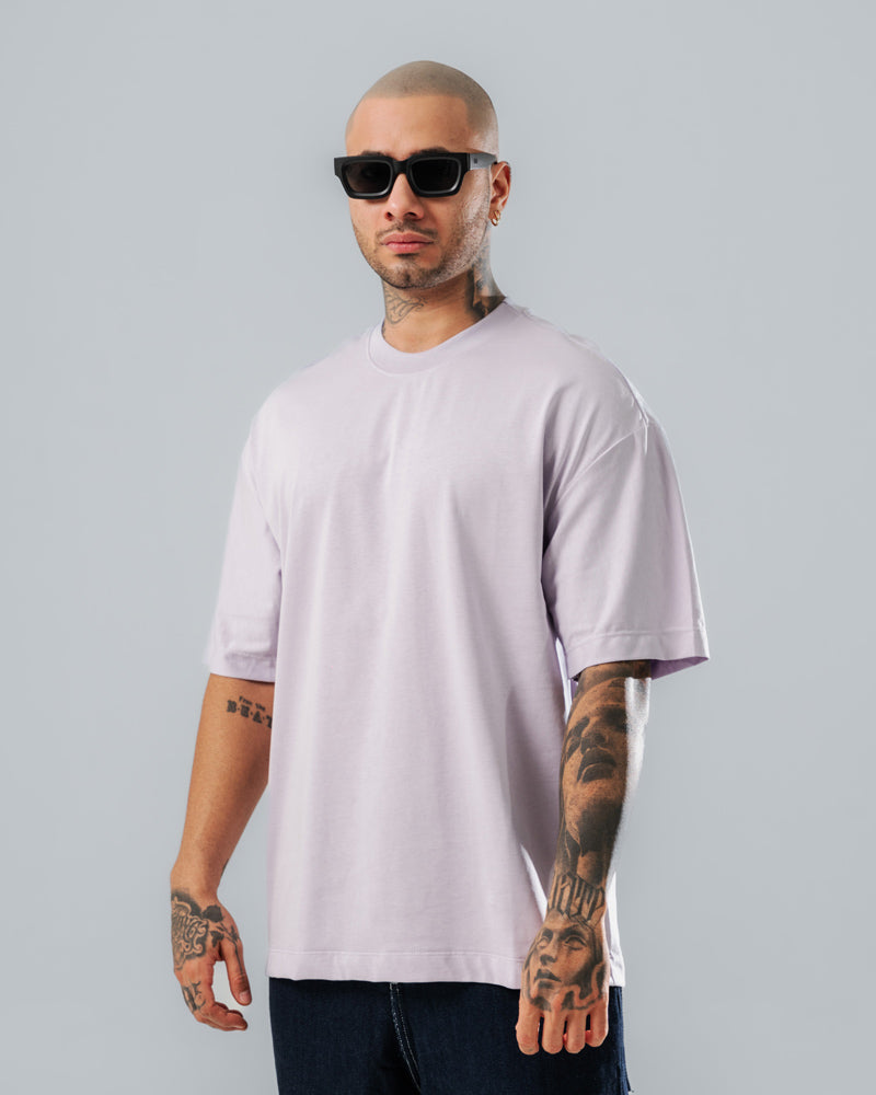 Camiseta Para Hombre Oversize Básica Lila