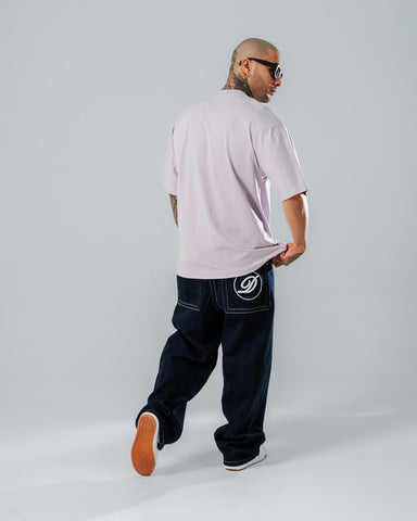Camiseta Para Hombre Oversize Básica Lila
