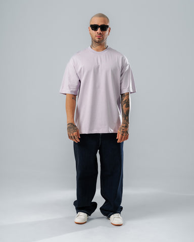 Camiseta Para Hombre Oversize Básica Lila