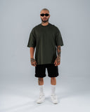 Camiseta Para Hombre Oversize Básica Verde