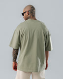Camiseta Para Hombre Oversize Básica Verde Laurel