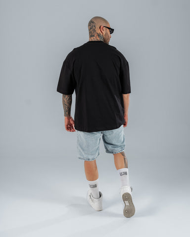 Camiseta Para Hombre Oversize Negra Raise