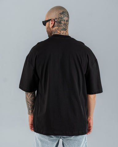 Camiseta Para Hombre Oversize Negra Raise