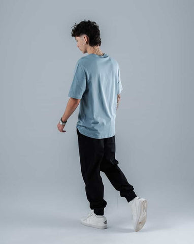 Camiseta Para Hombre Regular Básica Azul Grisáceo