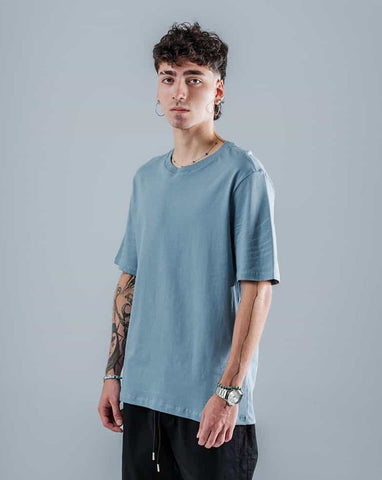 Camiseta Para Hombre Regular Básica Azul Grisáceo