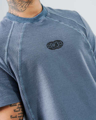 Camiseta Regular Acanelada Azul